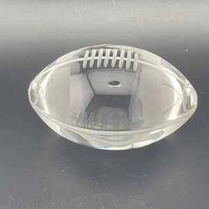 Vintage 1950's Sasaki Lead Crystal Etched‎ Football Paperweight Made In Japan 4"